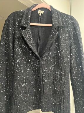 Armani Collezioni Black Sequin Blazer Jacket